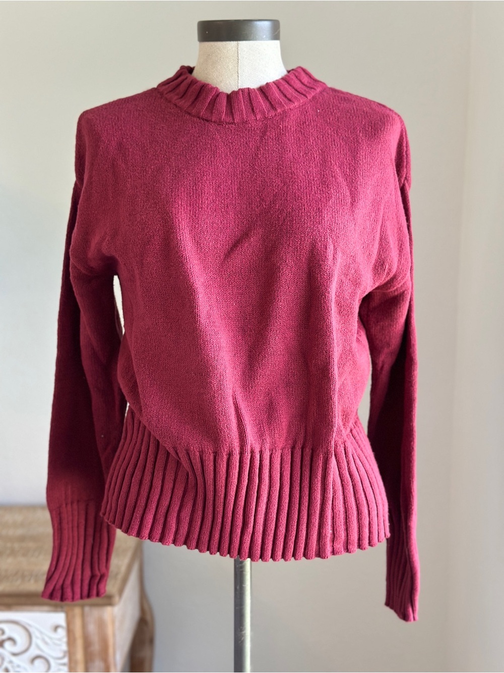 GAP Ribbed-Band Crewneck Sweater